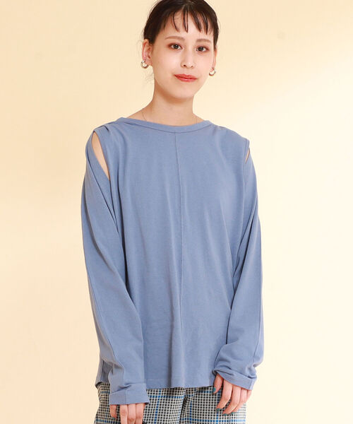 Ray BEAMS（レイビームス）の「Ray BEAMS / レイヤードスリーブ ロングスリーブ Tシャツ（Tシャツ/カットソー・レディース・ブラック/ホワイト/ブルー系その他2・ONE SIZE）」の17枚目の写真