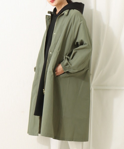 libelle more（リベル モア）の「撥水加工 スタンドカラーロングコート（マウンテンパーカー・レディース・ネイビー/カーキ/モカ/ブラック/グレイッシュベージュ・M/L）」の5枚目の写真