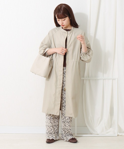 libelle more（リベル モア）の「撥水加工 スタンドカラーロングコート（マウンテンパーカー・レディース・ネイビー/カーキ/モカ/ブラック/グレイッシュベージュ・M/L）」の12枚目の写真