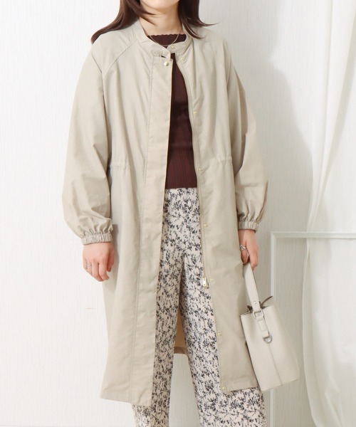 libelle more（リベル モア）の「撥水加工 スタンドカラーロングコート（マウンテンパーカー・レディース・ネイビー/カーキ/モカ/ブラック/グレイッシュベージュ・M/L）」の13枚目の写真