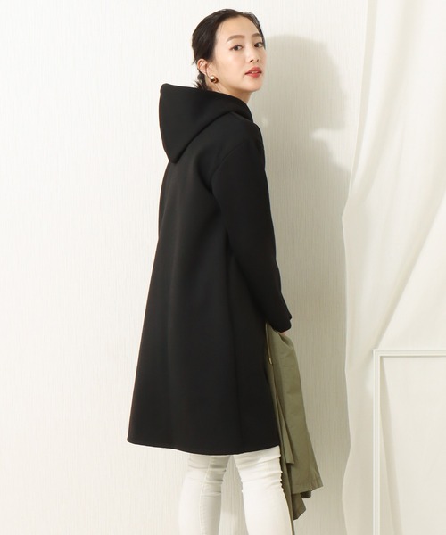 libelle more（リベル モア）の「撥水加工 スタンドカラーロングコート（マウンテンパーカー・レディース・ネイビー/カーキ/モカ/ブラック/グレイッシュベージュ・M/L）」の6枚目の写真