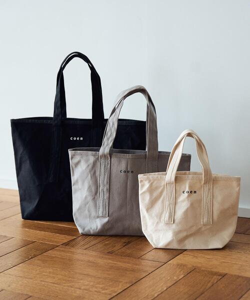 coen(コーエン)の「【Sサイズ】coenコーエンロゴトートバッグS(トートバッグ・レディース・ブラック/グレー/オフホワイト・FREE)」の8枚目の写真