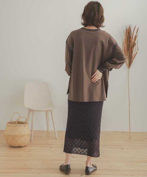 SENSE OF PLACE by URBAN RESEARCH（センスオブプレイスバイアーバンリサーチ）の「スリットスリーブルーズTシャツ（Tシャツ/カットソー・レディース・アイボリー/ブラウン/オレンジ・ONE）」の17枚目の写真