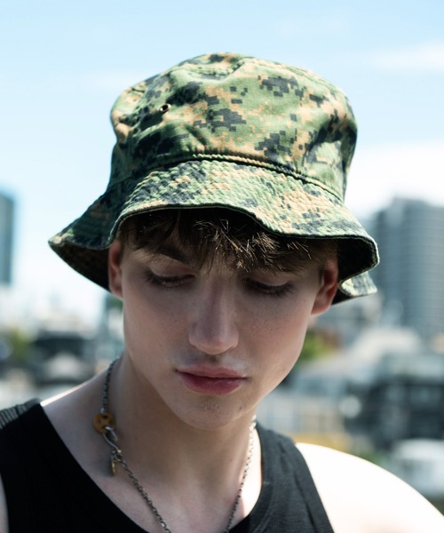 newhattan（ニューハッタン）の「NEWHATTAN 1500ベーシックバケットハット（ハット・メンズ・チャコールグレー/ブラック/パープル/ネイビー/レッド/オリーブ/カーキ/オレンジ/カモフラージュ/デザートカモ/バーガンディー/ウッドランド/ケリー/ロイヤルブルー・FREE）」の12枚目の写真