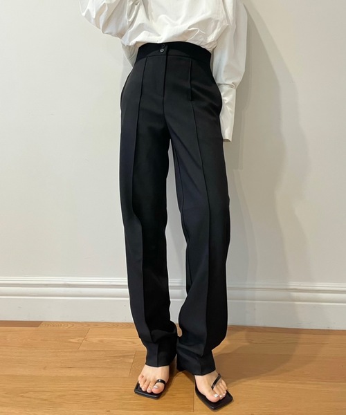Didot.showroom(ディドット ショールーム)の「【D.PRODUCT】center stitch slim trousers(スラックス・レディース・ブラック/ブラウン/マスタード・S/M)」の2枚目の写真