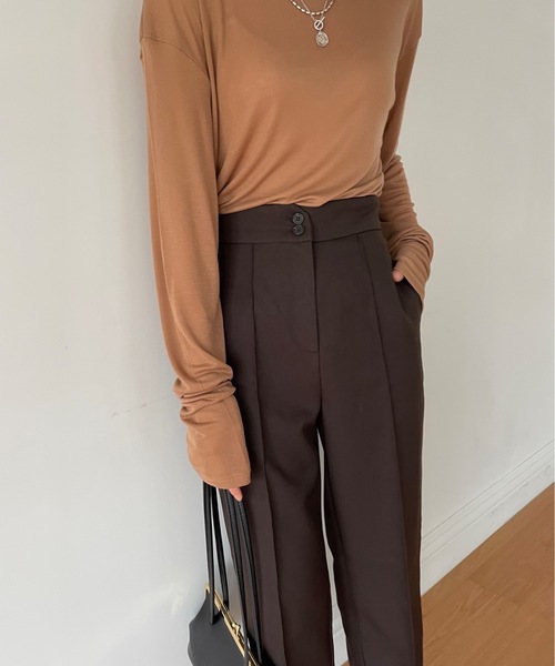 Didot.showroom(ディドット ショールーム)の「【D.PRODUCT】center stitch slim trousers(スラックス・レディース・ブラック/ブラウン/マスタード・S/M)」の14枚目の写真