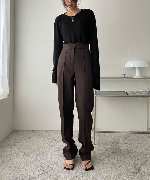 Didot.showroom(ディドット ショールーム)の「【D.PRODUCT】center stitch slim trousers(スラックス・レディース・ブラック/ブラウン/マスタード・S/M)」の18枚目の写真