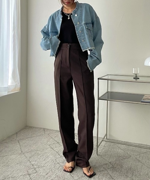 Didot.showroom(ディドット ショールーム)の「【D.PRODUCT】center stitch slim trousers(スラックス・レディース・ブラック/ブラウン/マスタード・S/M)」の15枚目の写真