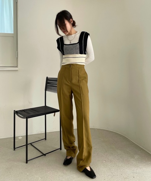 Didot.showroom(ディドット ショールーム)の「【D.PRODUCT】center stitch slim trousers(スラックス・レディース・ブラック/ブラウン/マスタード・S/M)」の11枚目の写真