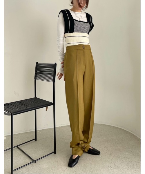 Didot.showroom(ディドット ショールーム)の「【D.PRODUCT】center stitch slim trousers(スラックス・レディース・ブラック/ブラウン/マスタード・S/M)」の16枚目の写真