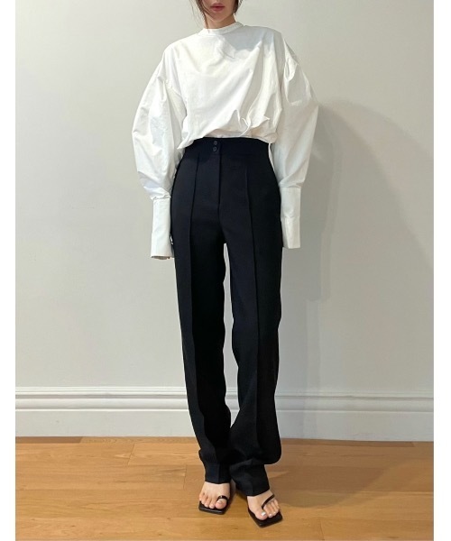 Didot.showroom(ディドット ショールーム)の「【D.PRODUCT】center stitch slim trousers(スラックス・レディース・ブラック/ブラウン/マスタード・S/M)」の20枚目の写真