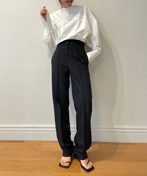 Didot.showroom(ディドット ショールーム)の「【D.PRODUCT】center stitch slim trousers(スラックス・レディース・ブラック/ブラウン/マスタード・S/M)」の7枚目の写真