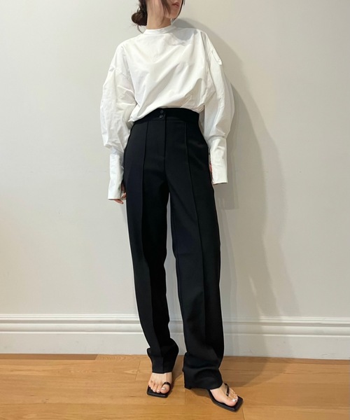 Didot.showroom(ディドット ショールーム)の「【D.PRODUCT】center stitch slim trousers(スラックス・レディース・ブラック/ブラウン/マスタード・S/M)」の12枚目の写真
