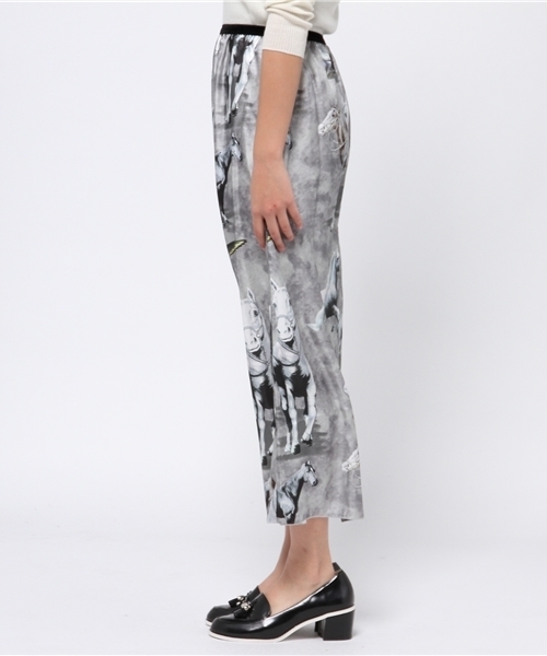 ビアズリーBEARDSLEY ロングスカート グレー ビアズリー ドット ロング