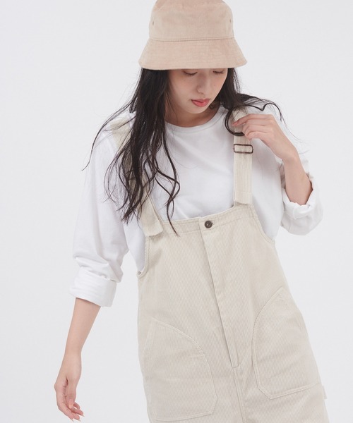 Dickies（ディッキーズ）の「Dickies/ディッキーズ コーデュロイオーバーオール（サロペット/オーバーオール・レディース・ブラック/オフホワイト/キャメル・M/L）」の9枚目の写真