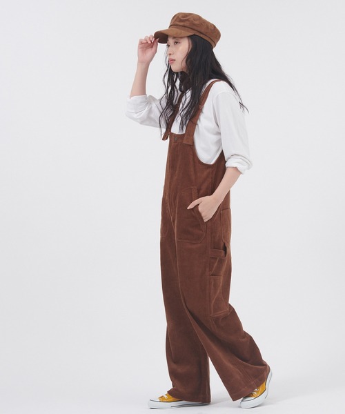Dickies（ディッキーズ）の「Dickies/ディッキーズ コーデュロイオーバーオール（サロペット/オーバーオール・レディース・ブラック/オフホワイト/キャメル・M/L）」の20枚目の写真