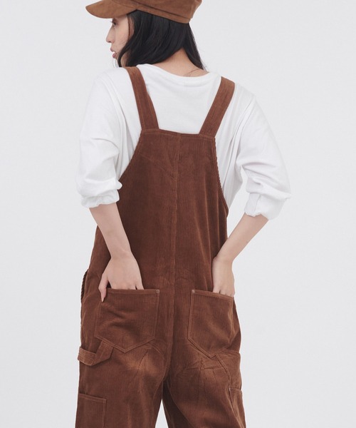 Dickies（ディッキーズ）の「Dickies/ディッキーズ コーデュロイオーバーオール（サロペット/オーバーオール・レディース・ブラック/オフホワイト/キャメル・M/L）」の13枚目の写真