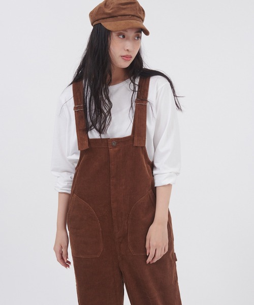 Dickies（ディッキーズ）の「Dickies/ディッキーズ コーデュロイオーバーオール（サロペット/オーバーオール・レディース・ブラック/オフホワイト/キャメル・M/L）」の10枚目の写真