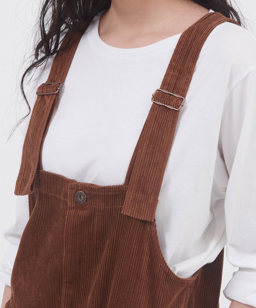 Dickies（ディッキーズ）の「Dickies/ディッキーズ コーデュロイオーバーオール（サロペット/オーバーオール・レディース・ブラック/オフホワイト/キャメル・M/L）」の18枚目の写真
