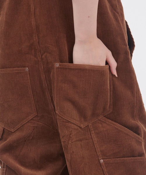 Dickies（ディッキーズ）の「Dickies/ディッキーズ コーデュロイオーバーオール（サロペット/オーバーオール・レディース・ブラック/オフホワイト/キャメル・M/L）」の16枚目の写真