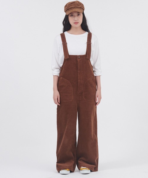 Dickies（ディッキーズ）の「Dickies/ディッキーズ コーデュロイオーバーオール（サロペット/オーバーオール・レディース・ブラック/オフホワイト/キャメル・M/L）」の11枚目の写真