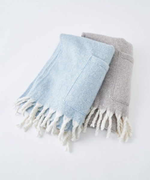 BIRTHDAY BAR(バースデイバー)の「ボリューム ポケットショール(ストール/ショール・レディース・グレー/ブルー・フリー)」の13枚目の写真