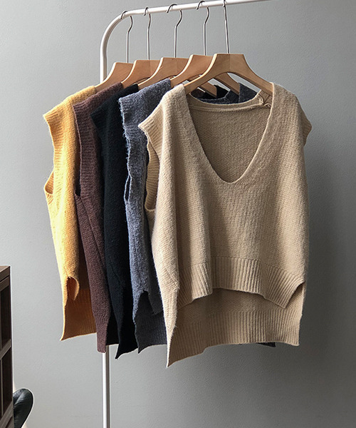 c.u.l（シーユーエル）の「ワイドVネックベスト culw91（ベスト・レディース・ブラック/イエロー/グレー/ベージュ/ブラウン・FREE）」の17枚目の写真