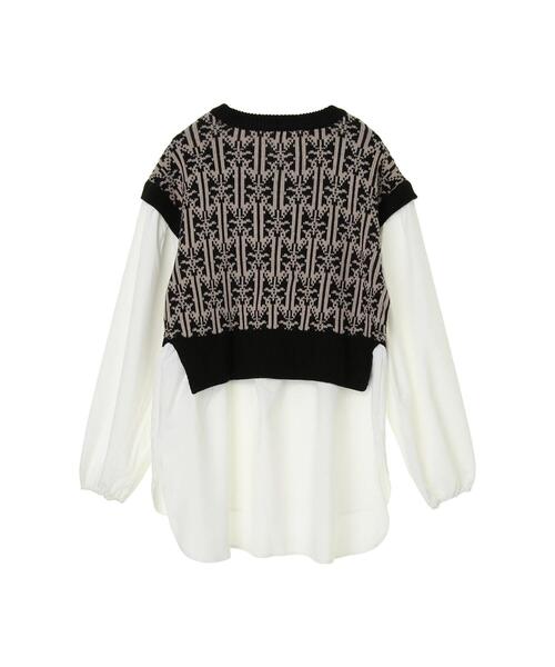 koe（コエ）の「ジャガードニットベストドッキングブラウス＊（ニット/セーター・レディース・ブラウン/ブラック・FREE）」の17枚目の写真