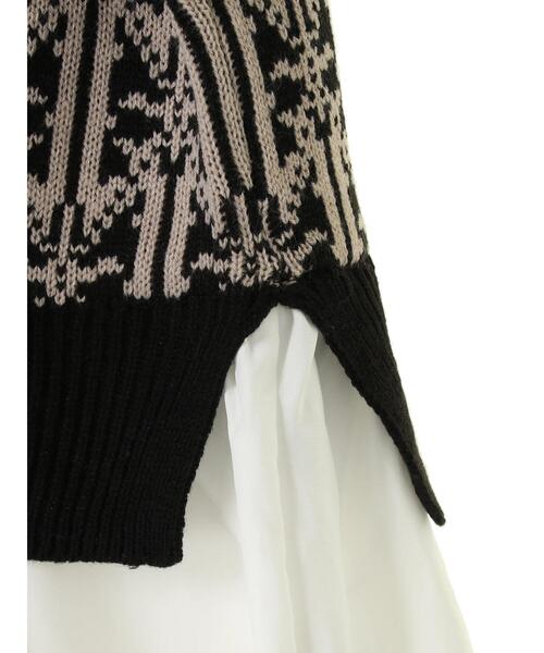 koe（コエ）の「ジャガードニットベストドッキングブラウス＊（ニット/セーター・レディース・ブラウン/ブラック・FREE）」の22枚目の写真