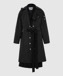 LAYERED SCULPTURE FORM TECH- TRENCH COAT