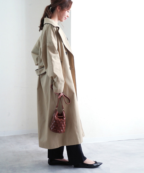 Fizz（フィズ）の「【Fizz/フィズ】　配色パイピングツイルロングトレンチコート（トレンチコート・レディース・ベージュ/オフホワイト/イエロー/ライトベージュ・FREE）」の20枚目の写真