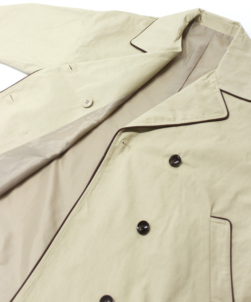 Fizz（フィズ）の「【Fizz/フィズ】　配色パイピングツイルロングトレンチコート（トレンチコート・レディース・ベージュ/オフホワイト/イエロー/ライトベージュ・FREE）」の7枚目の写真
