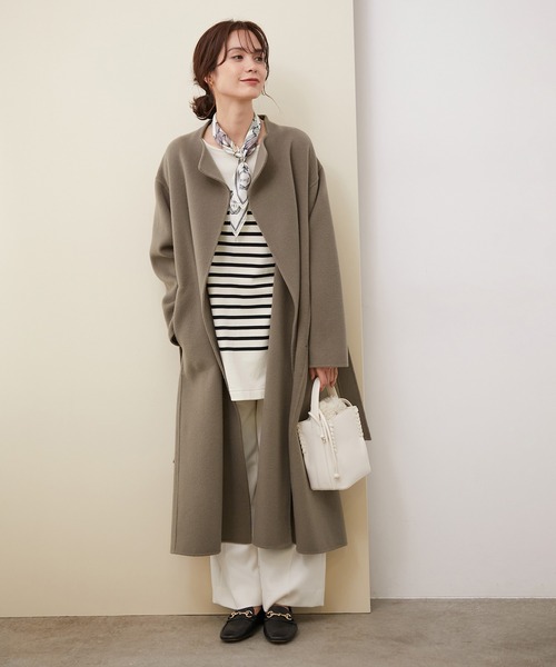 ROPE'（ロペ）の「【WEB限定】ダブルフェイスリバーパネルセミフレアラップコート（その他アウター・レディース・ライトグレー/ブラック/ブラウン/オフホワイト・38/36）」の17枚目の写真