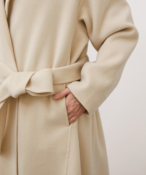 ROPE'（ロペ）の「【WEB限定】ダブルフェイスリバーパネルセミフレアラップコート（その他アウター・レディース・ライトグレー/ブラック/ブラウン/オフホワイト・38/36）」の12枚目の写真