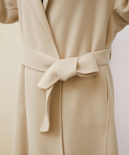 ROPE'（ロペ）の「【WEB限定】ダブルフェイスリバーパネルセミフレアラップコート（その他アウター・レディース・ライトグレー/ブラック/ブラウン/オフホワイト・38/36）」の9枚目の写真