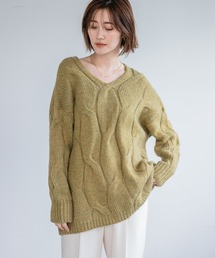 A part by | 3GケーブルVチュニックニット　239914(ニット/セーター)