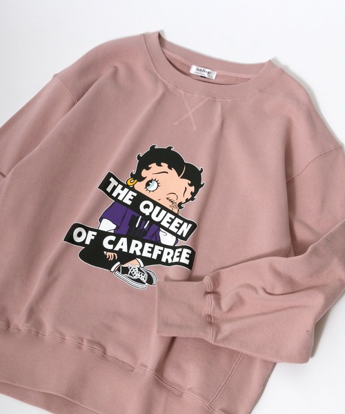 BETTY BOOP(ベティ・ブープ)の「Betty Boop ベティブープ オーバーサイズ スウェット レディース メンズ トレーナー(スウェット・レディース・ブラック/グレー/オフホワイト/ピンク/ブルー/グリーン・LL/M/L)」の6枚目の写真