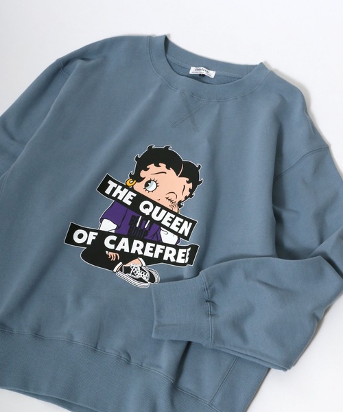 BETTY BOOP(ベティ・ブープ)の「Betty Boop ベティブープ オーバーサイズ スウェット レディース メンズ トレーナー(スウェット・レディース・ブラック/グレー/オフホワイト/ピンク/ブルー/グリーン・LL/M/L)」の5枚目の写真