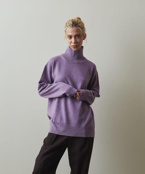 Steven Alan（スティーブンアラン）の「＜Steven Alan＞CASHMERE TURTLE NECK KNIT/ニット（ニット/セーター・レディース・ブラック/ベージュ/ライラック・FREE）」の3枚目の写真