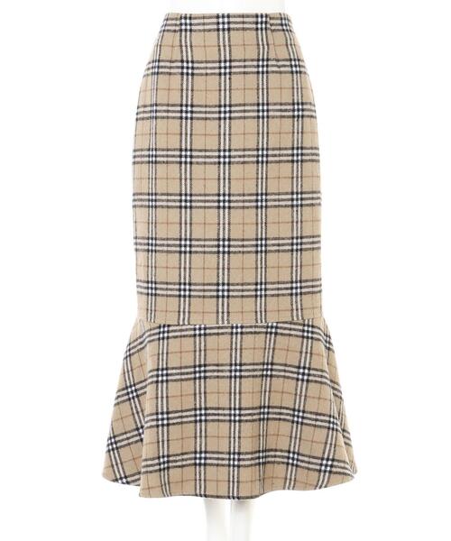 INGNI（イング）の「起毛チェックマーメイド／スカート（スカート・レディース・ブラック系/ベージュ系4/ネイビー系2・FREE）」の4枚目の写真