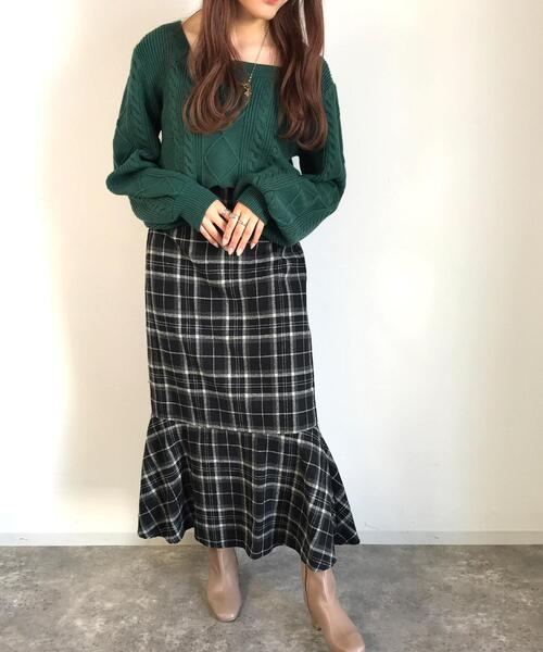 INGNI（イング）の「起毛チェックマーメイド／スカート（スカート・レディース・ブラック系/ベージュ系4/ネイビー系2・FREE）」の12枚目の写真