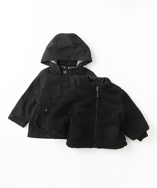 petit main(プティマイン)の「3WAYマウンテンパーカ(マウンテンパーカー・キッズ・ブラック/ターコイズブルー/マスタード・80cm/90cm/110cm/100cm/120cm/130cm)」の10枚目の写真