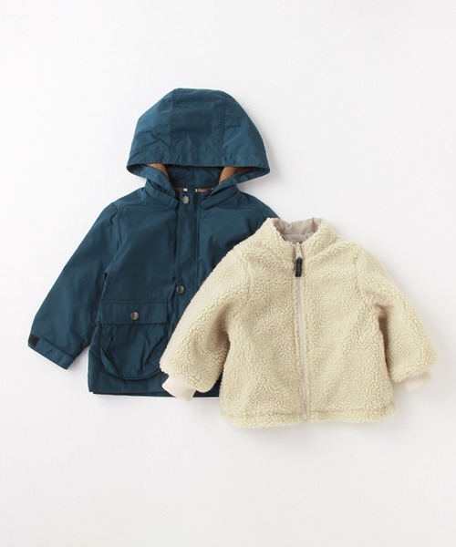 petit main(プティマイン)の「3WAYマウンテンパーカ(マウンテンパーカー・キッズ・ブラック/ターコイズブルー/マスタード・80cm/90cm/110cm/100cm/120cm/130cm)」の11枚目の写真