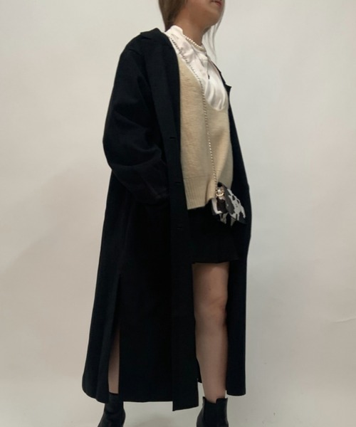 aimoha（アイモハ）の「後タックシングルロングテーラードコート（モッズコート・レディース・ホワイト/ブラック/ブルー/モカ・FREE）」の9枚目の写真