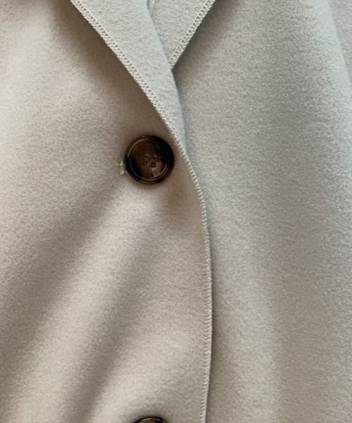 aimoha（アイモハ）の「後タックシングルロングテーラードコート（モッズコート・レディース・ホワイト/ブラック/ブルー/モカ・FREE）」の11枚目の写真