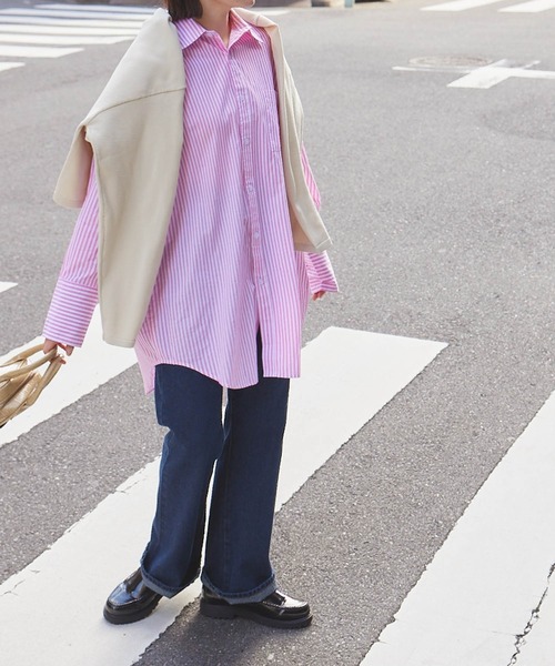 forksy.（フォルクシー）の「【forksy.】アソート柄レギュラーカラービックシャツ（シャツ/ブラウス・レディース・ブルー/グリーン/イエロー/オフホワイト/カーキ/サックスブルー/ライトブルー/ピンク/ライトピンク/パープル/ダークグリーン/オレンジ/インディゴブルー/マスタード/チェリーピンク/ブルーグレー/ライトイエロー/ピンク系/オレンジ系・FREE）」の16枚目の写真