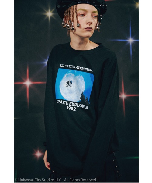 Candy Stripper(キャンディストリッパー)の「//E.T.×Candy Stripper//E.T.SCENE L/S Tシャツ(Tシャツ/カットソー・レディース・ブラック/オフホワイト/ピンク・2)」の14枚目の写真