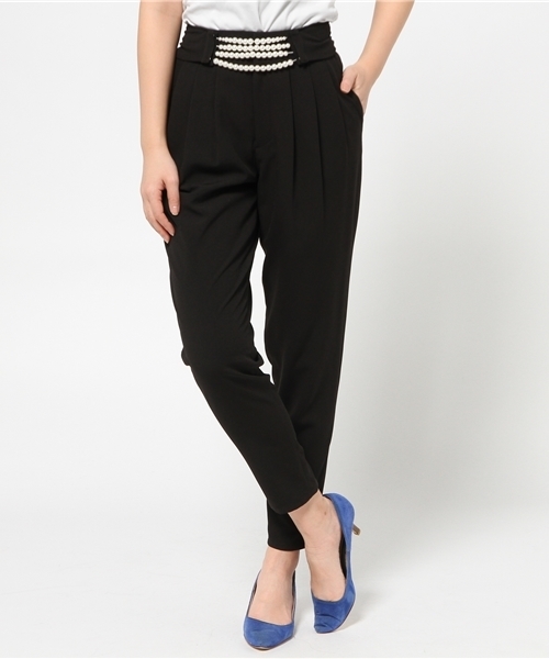 MIIA（ミーア）の「パールタックパンツ（その他パンツ・レディース・ブラック/サンドベージュ/ネイビー・1/2）」の5枚目の写真