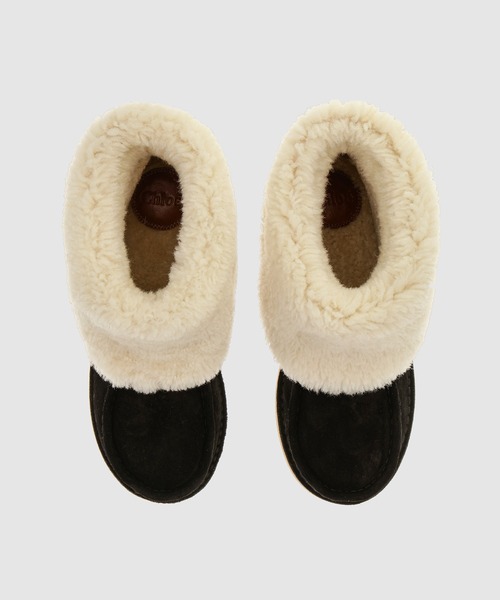 Chloe（クロエ）の「Jessie / スエードカーフスキン＆シアリング ブーティー（ブーツ・レディース・ブラック系その他・38/37/39）」の5枚目の写真