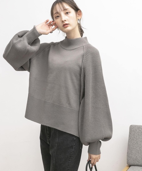 UR Lab.（アーバンリサーチラボ）の「ハイネックカラーショートニット